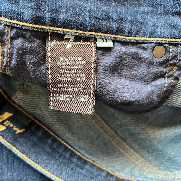 7 For All Mankind Straight Leg Dark Wash Denim Women’s Size 31 - Picture 7 of 9